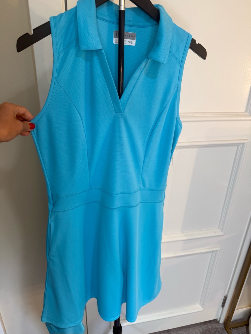 PGA Tour Sleeveless V-Neck Tank Dress - Aqua